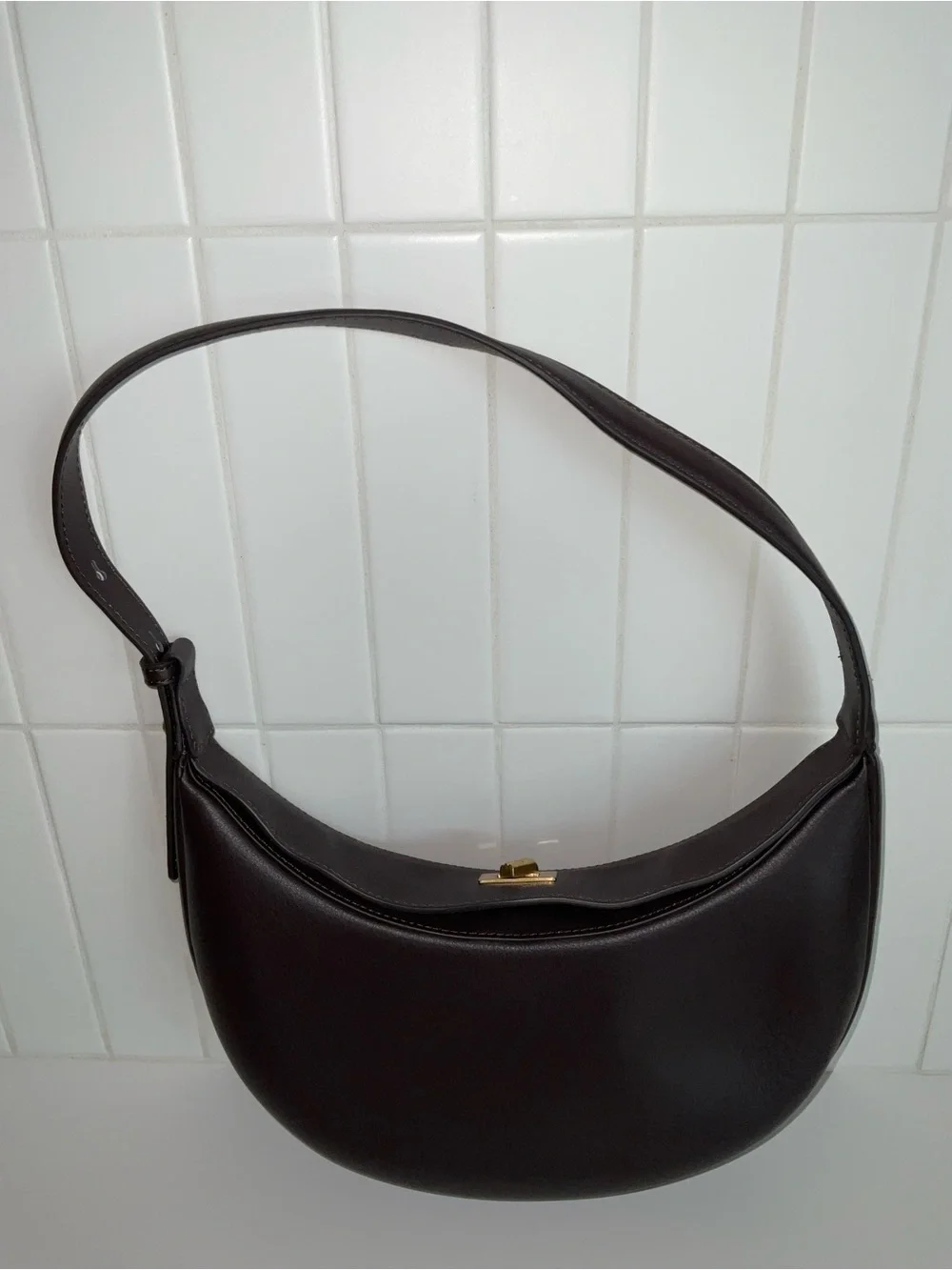 J. McLaughlin Molina Brown Crescent Leather Shoulder Bag